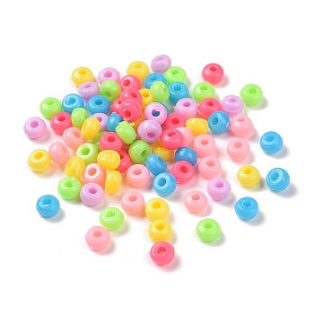 Opaque Acrylic Beads, Rondelle, Mixed Color, 5x3.5x3.5mm, Hole: 1.8mm, about 8500pcs/500g