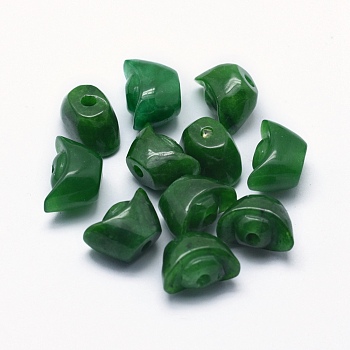 Natural Myanmar Jade/Burmese Jade Beads, Dyed, Ingot, 7.5~8x11.5~13x7.5mm, Hole: 1.6mm