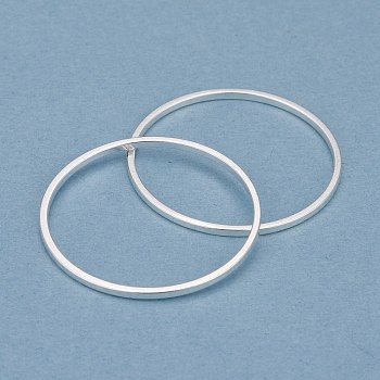 Brass Linking Rings, Long-Lasting Plated, Round Ring, 925 Sterling Silver Plated, 25x1mm, Inner Diameter: 23mm