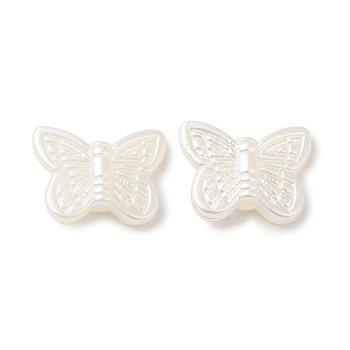 ABS Imitation Pearl Beads, Butterfly, Ghost White, 11x14x3.5mm, Hole: 1.8mm