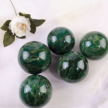 Natural Emerald Crystal Ball, Reiki Energy Stone Display Decorations for Healing, Meditation, Witchcraft, 55~60mm