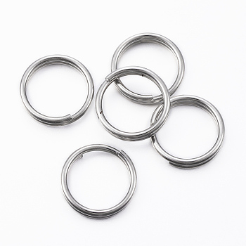 304 Stainless Steel Split Rings, Double Loops Jump Rings, Stainless Steel Color, 16x3mm, about 13mm inner diameter