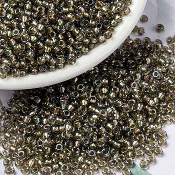 MIYUKI Round Rocailles Beads, Japanese Seed Beads, (RR3540) Fancy Lined Champagne, 15/0, 1.5mm, Hole: 0.7mm, about 5555pcs/bottle, 10g/bottle