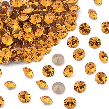 Preciosa&reg MAXIMA Crystal Round Stones, Czech Crystal, Dura Foiling, Round(431 11 615 Chaton), 10070 Topaz, SS45(9.85~10.2mm)