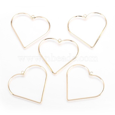 Real Gold Plated Heart Brass Big Pendants