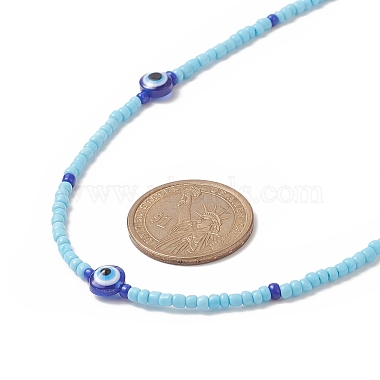 Resin Evil Eye & Glass Seed Beaded Necklace for Women(NJEW-JN04243)-6