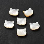 Natural White Shell Beads, Cat, White, 8.5x10.5x4mm, Hole: 1mm(SHEL-G014-10A-01)