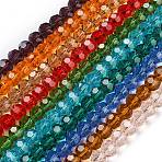 Transparent Glass Beads Strands, Faceted, Round, Mixed Color, 10mm, Hole: 1.4mm, about 67pcs/strand, 23.62''(60cm)(GLAA-Q104-01D)