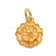 925 Sterling Silver Lotus Flower Charms, with Jump Rings and 925 Stamp, Golden, 14.5x9.5x3mm, Hole: 2.5mm(STER-U009-01G-02)