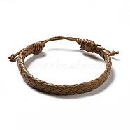 PU Imitation Leather Braided Cord Bracelets for Women, Adjustable Waxed Cord Bracelets, Peru, 3/8 inch(0.9cm), Inner Diameter: 2-3/8~3-1/2 inch(6.1~8.8cm)(BJEW-M290-01I)
