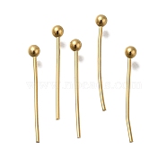 Brass Ball Head Pins, Lead Free & Cadmium Free, Real 24K Gold Plated, 15x0.6mm, Head: 2mm(KK-H502-03K-G)