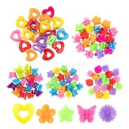 100Pcs 5 Style Kids Hair Accessories, Plastic Claw Hair Clips, Heart & Flower & Star & Daisy & Butterfly, Mixed Color, 18~20x18~20mm, 20pcs/style(OHAR-LS0001-01)
