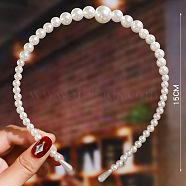 Pearl Hair Bands, Bridal Hair Bands Party Wedding Hair Accessories for Women Girls, White, 150mm(OHAR-PW0001-177F)