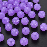 Imitation Jelly Acrylic Beads, Faceted, Round, Dark Orchid, 12x11.5mm, Hole: 1.8mm, about 560pcs/500g(MACR-S373-97B-E04)