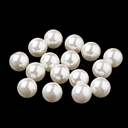 Eco-Friendly Plastic Imitation Pearl Beads, High Luster, Grade A, No Hole Beads, Round, Seashell Color, 6mm(X-MACR-S277-6mm-E)