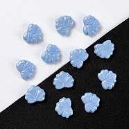 Czech Glass Beads, Maple Leaf, Cornflower Blue, 10.5x13x4mm, Hole: 0.8mm, about 6pcs/6g(X-GLAA-L025-C16)