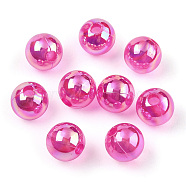 Transparent Acrylic Beads, AB Colors Plated, Round, Camellia, 6mm, Hole: 1.8mm, about 4800pcs/500g(MACR-T046-01C-07)