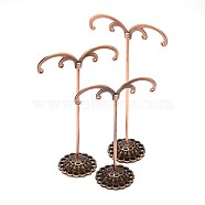 Alloy Pedestal Earring Display Sets, Jewelry Tree Stand, 3 Stands/Set, Red Copper, 10.3~13.7x7x3.4cm, hole: 1mm(EDIS-L001-01)