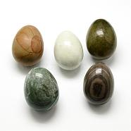 Mixed Stone Egg Stone, Pocket Palm Stone for Anxiety Relief Meditation Easter Decor, 48~51x35~38mm(G-Q471-12)