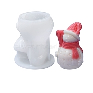 3D Christmas Snowman DIY Candle Silicone Statue Molds, for Portrait Sculpture Scented Candle Making, White, 6.8x8.7x10cm, Inner Diameter: 9.5x7.3x5.2cm(CAND-B002-06)