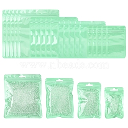 40Pcs 4 Styles Macaron Color Plastic Yin-yang Resealable Bags, Zip Top Bags, Self Seal Bags, Top Seal, Rectangle, Pale Green, 10~15x5.9~14x0.15mm,  Unilateral Thickness: 2 Mil(0.05mm), 10pcs/style(OPP-FS0001-18B)