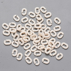 Opaque Acrylic Linking Rings, Quick Link Connectors, For Cable Chains Making, Oval, Creamy White, 9x6.5x2mm, Inner Diameter: 5mm(SACR-N007-26F)