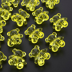 Transparent Acrylic Beads, Bear, Yellow, 26.5x24.5x15mm, Hole: 3mm, about 135pcs/500g(MACR-S373-71-B08)