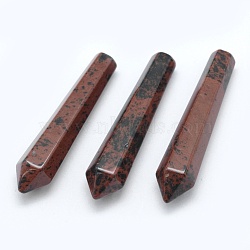 Natural Mahogany Obsidian Pointed Beads, Bullet, Undrilled/No Hole Beads, 50.5x10x10mm(G-E490-E07)