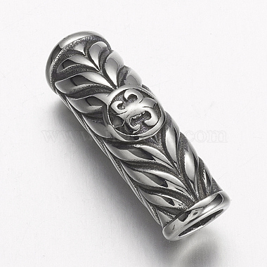 Antique Silver Column Stainless Steel Beads
