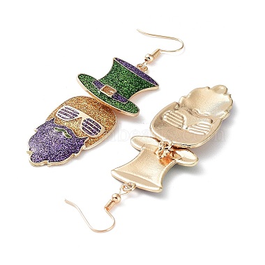 Carnival Theme Glitter Zinc Alloy Dangle Earrings(EJEW-D087-03KCG)-2