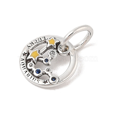 Luminous 925 Sterling Silver Rhinestone Constellation Charms(STER-H114-01AS-03)-2