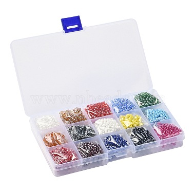 180G 15 Colors Glass Seed Beads(SEED-JQ0003-01D-4mm)-7