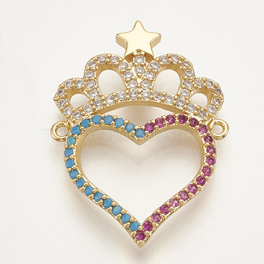 28mm Colorful Crown Brass+Cubic Zirconia Links