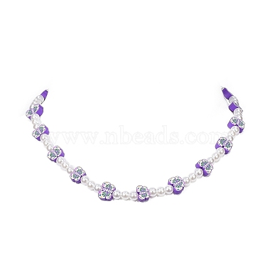 Cute Polymer Clay & ABS Plastic Pearl Beaded Necklace & Stretch Bracelet(SJEW-JS01267)-8