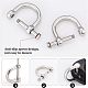 CHGCRAFT 2Pcs 304 Stainless Steel D-Ring Anchor Shackle Clasps(STAS-CA0001-56A)-4