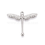 304 Stainless Steel Dragonfly Pendants, Stainless Steel Color, 31.5x35.5x3mm, Hole: 2mm(STAS-T069-23P)