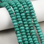 Natural Magnesite Beads Strands, Dyed & Heated, Rondelle, Smooth, Teal, 8x5mm, Hole: 1.2mm, about 82pcs/strand, 15.75''(40cm)(G-Z143-H01-07A)