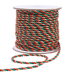 3-Ply Round Twisted Polyester Cord, for Garment Accessories, Gift Decoration, Colorful, 1/8 inch(3mm), about 36.09~38.28 Yards(33~35m)/Roll(OCOR-WH0105-089B)