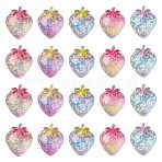 25Pcs 5 Colors Transparent Resin Fruit Decoden Cabochons, with Paillettes, Strawberry, Mixed Color, 28x23x10.5mm, 5pcs/color(RESI-CJ0004-16)