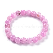 Dyed Natural Jade Beads Stretch Bracelets, Round, Pearl Pink, Inner Diameter: 2-1/4 inch(5.7cm), Bead: 8~8.5mm(BJEW-G633-B-09)