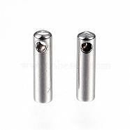 304 Stainless Steel Cord Ends, End Caps, Stainless Steel Color, 7.2x1.2mm, Hole: 1mm, Inner Diameter: 1.3mm(STAS-D448-118P)