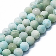 Natural Hemimorphite Beads Strands, Faceted(64 Facets), Round, 6mm, Hole: 0.8mm, about 62~67pcs/strand, 15.16~15.55 inch(38.5~39.5cm)(G-G927-19)