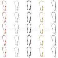 Brass Earring Hooks Findings, with Horizontal Loop, Mixed Color, 23x9x2.5mm, Hole: 2mm, 18 Gauge, Pin: 1mm, 10pcs/color, 50pcs/box(KK-PH0034-89)