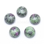 Natural Ruby in Zoisite Cabochons, Flat Round, 8x3~4mm(X-G-E492-H-10)
