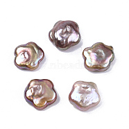 Baroque Natural Keshi Pearl Beads, Freshwater Pearl, No Hole/Undrilled, Flower, Medium Purple, 11~11.5x11.5~12x5~5.5mm(PEAR-N020-A03)