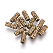 Tibetan Style Beads, Alloy Beads, Lead Free & Cadmium Free, Tube, Antique Bronze, 9.5x3.5mm, Hole: 1.5mm(X-MLF0614Y)