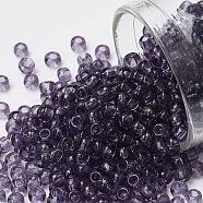 TOHO Round Seed Beads, Japanese Seed Beads, (19) Transparent Sugar Plum, 8/0, 3mm, Hole: 1mm, about 1111pcs/50g(SEED-XTR08-0019)