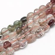 Natural Rutilated Quartz Beads Strands, Oval, 6~10x4~7x4~7mm, Hole: 1mm, about 43~62pcs/strand, 15.7 inch(G-R445-6x8-38)