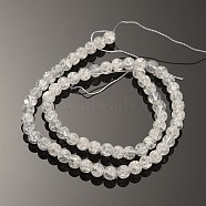 Synthetic Crackle Quartz Round Beads Strands, Clear, 8mm, Hole: 1.2mm, about 50pcs/strand, 15 inch(G-O030-8mm-17)