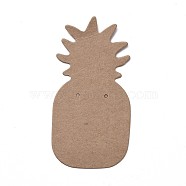 Cardboard Earring Display Cards, Pineapple, BurlyWood, 64x32x0.3mm, Hole: 1.2mm(CDIS-L003-B01-C)